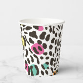 Kleurrijke wilde dieren & tropische bladeren papieren bekers (Achterkant)