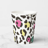 Kleurrijke wilde dieren & tropische bladeren papieren bekers (Links)