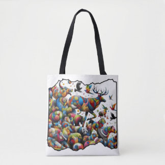 Kleurrijke Wilde Dieren — wilde uitbarstingen Tote Bag
