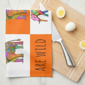 Kleurrijke Wilde en Vrije Olifant Keuken Handdoek (Quarter Fold)
