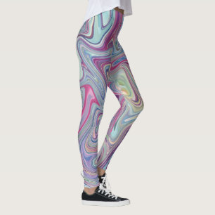Kleurrijke Wilde Marmeren wervelingen Leggings