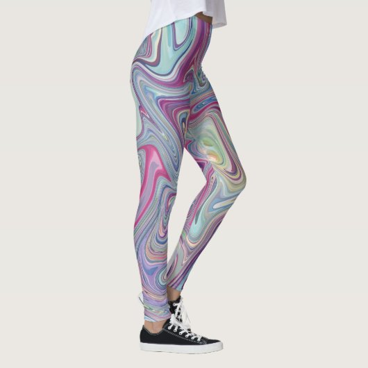Kleurrijke Wilde Marmeren wervelingen Leggings (Rechts)