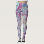 Kleurrijke Wilde Marmeren wervelingen Leggings (Voorkant)