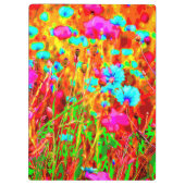 Kleurrijke Wilde Meadow in Bloom Pop Art Style Klembord (Achterkant)