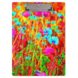 Kleurrijke Wilde Meadow in Bloom Pop Art Style Klembord