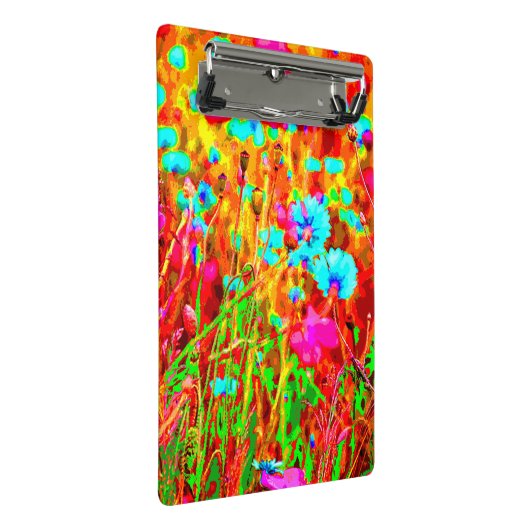 Kleurrijke Wilde Meadow in Bloom Pop Art Style Mini Klembord (Schuin)