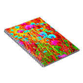 Kleurrijke Wilde Meadow in Bloom Pop Art Style Notitieboek (Rechterzijde)