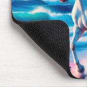 Kleurrijke wilde paarden mustang kustlandschap muismat (Hoek)