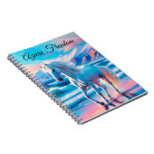 Kleurrijke wilde paarden mustang kustlandschap notitieboek (Rechterzijde)