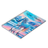 Kleurrijke wilde paarden mustang kustlandschap notitieboek (Linkerzijde)