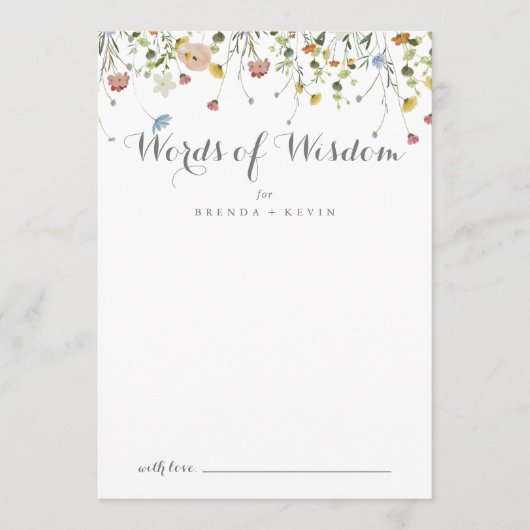 Kleurrijke Wilde Trouw Woorden van Wijsheid Advieskaart (Voorkant)