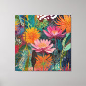 Kleurrijke Wilde Tuin Bloemen Wall Art Canvas Afdruk (Voorkant)