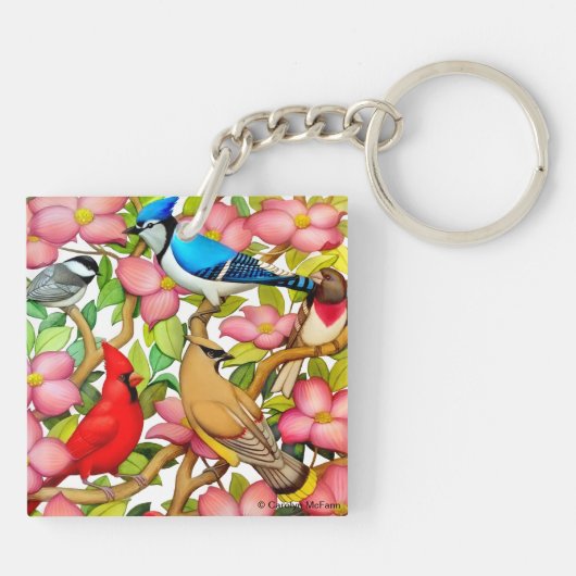 Kleurrijke wilde vogels in de Sleutelhanger van Do (Achterkant)