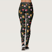 Kleurrijke Wilde Waterverf - Zwart ontwerp Leggings (Achterkant)