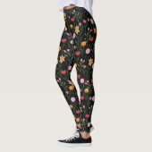 Kleurrijke Wilde Waterverf - Zwart ontwerp Leggings (Links)