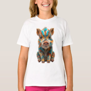 Kleurrijke Wilde Zwijn Biggetjes Kinderen T-shirt