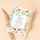 Kleurrijke wilderbloem Bewaar de datum Kaart