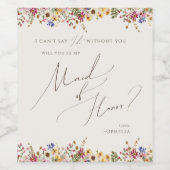 Kleurrijke wilderbloem | Schijnbaard Wijn Etiket (Enkel label)