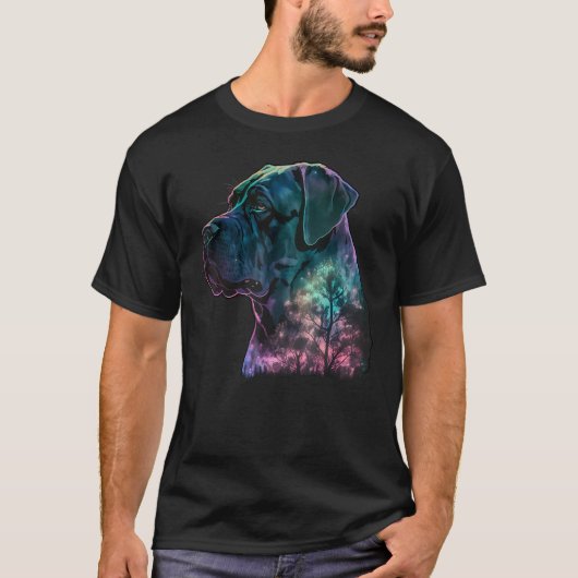 Kleurrijke Wilderness Natuur Cane Corso Reflection T-shirt (Voorkant)