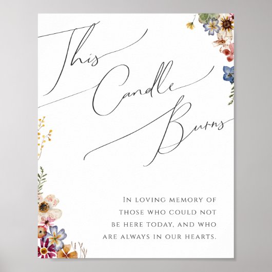 Kleurrijke Wildernis Tuin Deze Kaars Brandt Bord Poster (Voorkant)