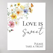 Kleurrijke Wildflow Vrijgezellenfeest Liefde is li Poster (Voorkant)
