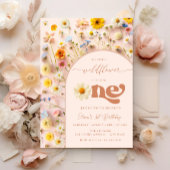 Kleurrijke Wildflower 1e Verjaardag Kaart