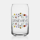 Kleurrijke Wildflower Aangepaste Naam Blikvorm Glas (Voorkant)