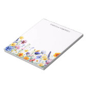 Kleurrijke Wildflower Aangepaste Naam Notitieblok (Linkerzijde)