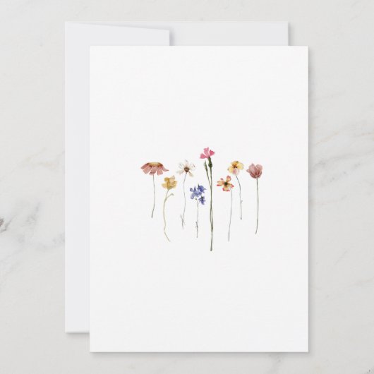 Kleurrijke Wildflower Achtste Verjaardagsfeest Kaart (Achterkant)