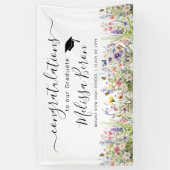 Kleurrijke Wildflower Afstuderen Banner (Verticaal)