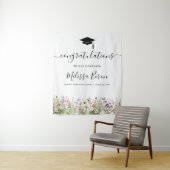 Kleurrijke Wildflower Afstuderen Banner Wandkleed (In situ)