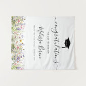 Kleurrijke Wildflower Afstuderen Banner Wandkleed (Voorkant (horizontaal))