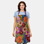 Kleurrijke Wildflower All-Over Print Schort (Gedragen)