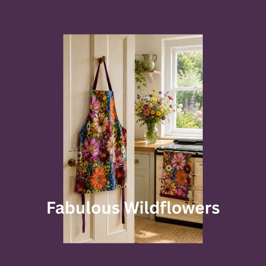 Kleurrijke Wildflower All-Over Print Schort