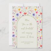 Kleurrijke Wildflower Arch Whimsical Moederdag Feestdagenkaart (Voorkant)