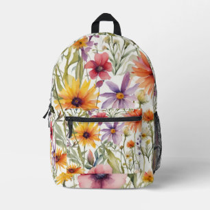  kleurrijke Wildflower Art Bedrukte Rugzak