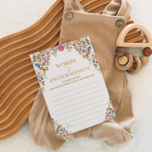 Kleurrijke Wildflower Baby Advies & Wishes Game Ka Kaart
