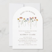 Kleurrijke Wildflower Baby in Bloom Baby shower Ar Kaart (Voorkant)