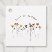 Kleurrijke Wildflower Baby in Bloom Baby shower Bedankjes Labels (Voorkant)