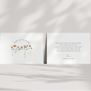 Kleurrijke Wildflower Baby in Bloom Baby shower Bedankkaart