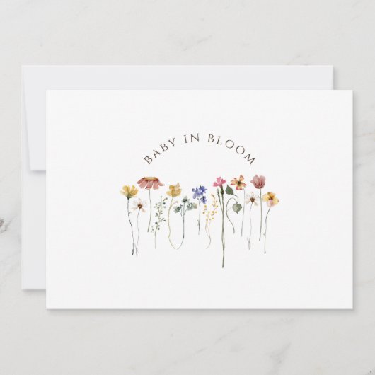 Kleurrijke Wildflower Baby in Bloom Baby shower Bedankkaart (Voorkant)