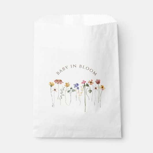 Kleurrijke Wildflower Baby in Bloom Baby shower Bedankzakje (Voorkant)
