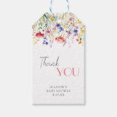 Kleurrijke Wildflower Baby in Bloom Baby shower Cadeaulabel (Voorkant)