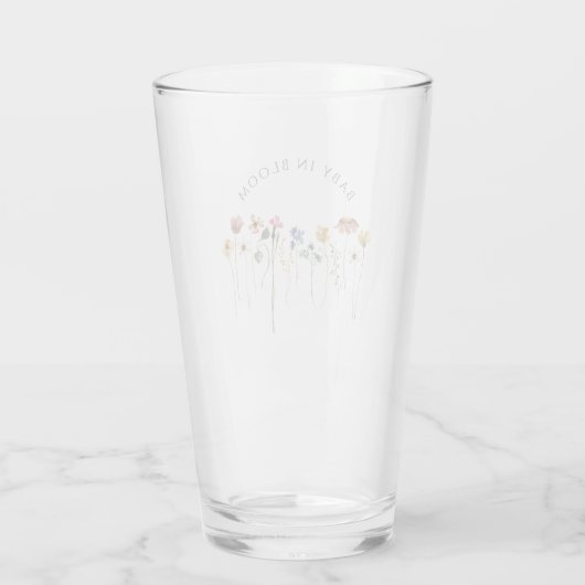 Kleurrijke Wildflower Baby in Bloom Baby shower Glas (Achterkant)