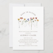 Kleurrijke Wildflower Baby in Bloom Baby shower Kaart (Voorkant)