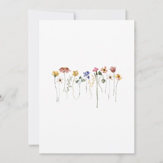 Kleurrijke Wildflower Baby in Bloom Baby shower Kaart (Achterkant)