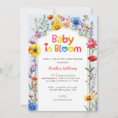 Kleurrijke Wildflower Baby in Bloom Baby shower Kaart (Voorkant)