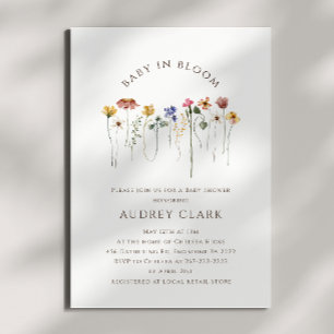 Kleurrijke Wildflower Baby in Bloom Baby shower Kaart