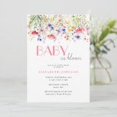 Kleurrijke Wildflower Baby in Bloom Baby shower Kaart (Staand voorkant)