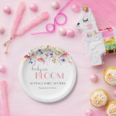 Kleurrijke Wildflower Baby in Bloom Baby shower Papieren Bordje (Feest)